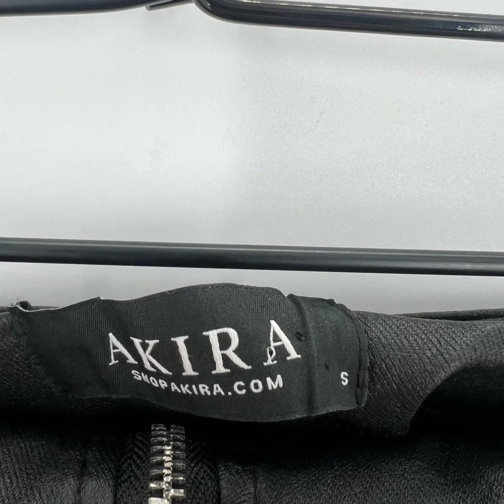 Akira Black Moto Coated Front Zip High Waisted Zip Detail Cargo Pants - Picture 4 of 7